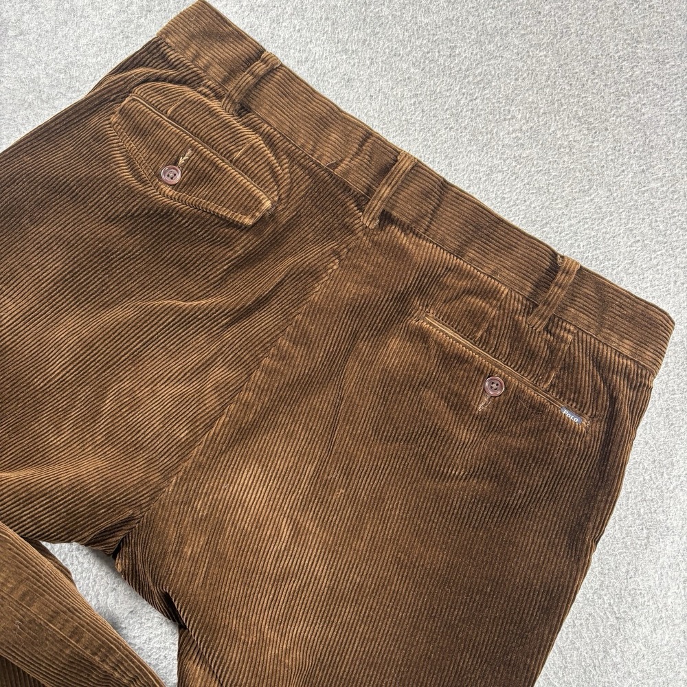 Polo Ralph Lauren Corduroy Pants Men 36x34 (inseam 33) Brown Classic Fit Stretch - Picture 3 of 14